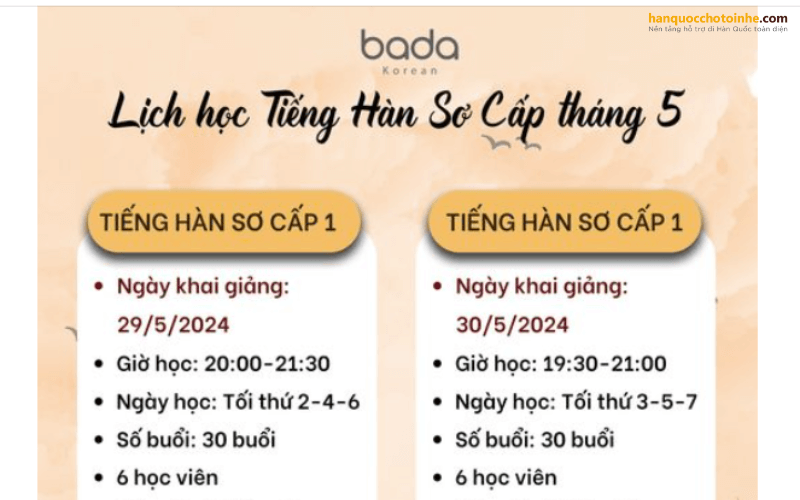 Học tiếng Hàn Online tại Bada