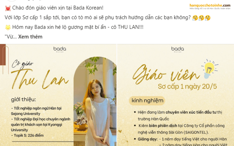 Tiếng Hàn Online Bada Korea - chất lượng số 1