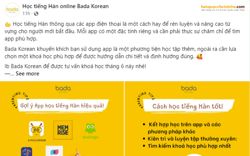 Tiếng Hàn Online Bada Korea 