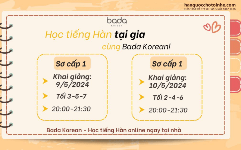 Bada Korea - Trung tâm tiếng Hàn Online