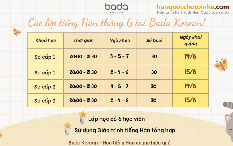 Tiếng Hàn Online Bada Korea - trung tâm hàng đầu Đồng Nai 